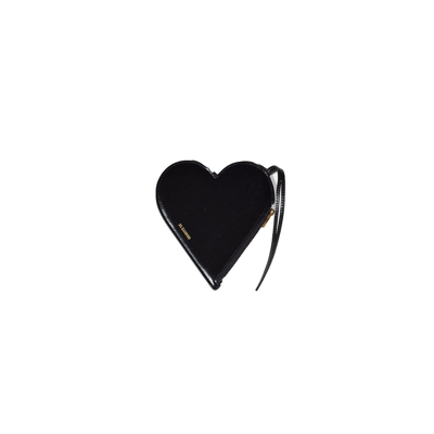 Jil Sander Heart Shaped Clutch Bag In Nero