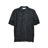 MSGM LOGO-TAG TEXTURED-FINISH BUTTONED SHIRT