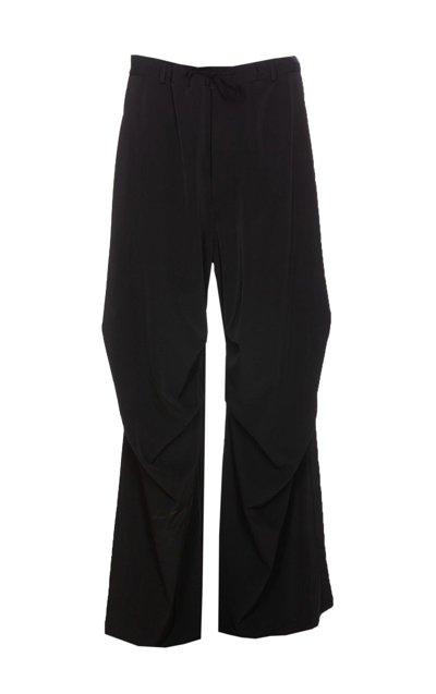 Mm6 Maison Margiela Gather Detailed Track Trousers In Black