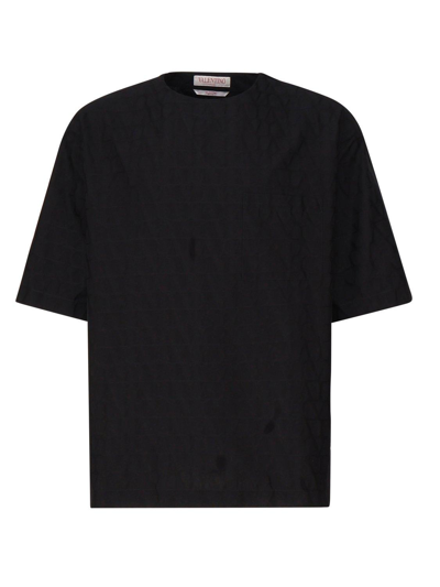 Valentino Toile Iconographe Crewneck Short-sleeved T-shirt In Black