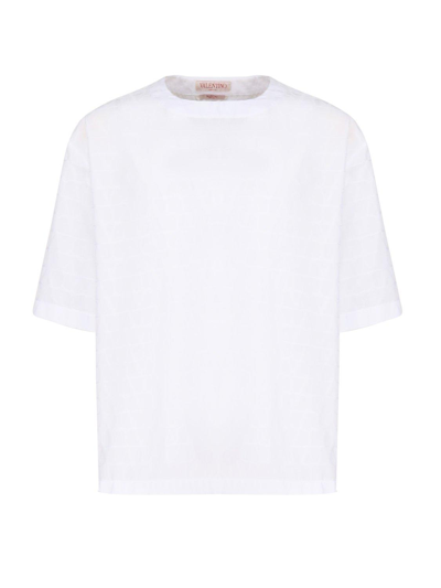 Valentino Toile Iconographe Crewneck Short-sleeved T-shirt In White