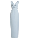 Alexia Maria Women's Claire Silk Sleeveless Column Gown In Silk Faille Light Blue