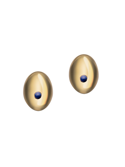 Jennifer Zeuner Jewelry Women's Birdie 14k-gold-plated & Lapis Lazuli Oval Stud Earrings