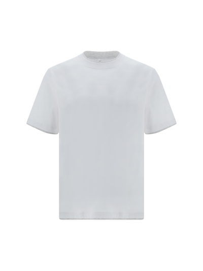 Brunello Cucinelli Cotton T-shirt In Bianco+perla