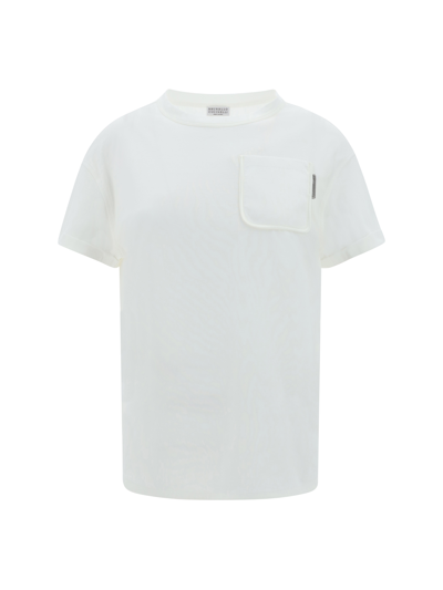 Brunello Cucinelli T-shirt In Bianco