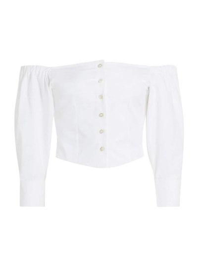 Altuzarra Hailey Cotton Blend Crop Top In White