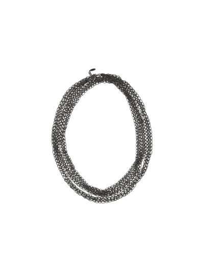 Brunello Cucinelli Precious Loops Necklace In Ultrablack