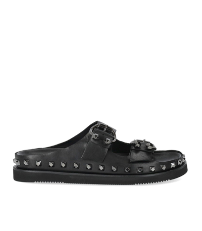 Ash Stud-detail Leather Sandals In Black