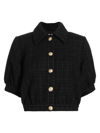 L Agence Cove Cropped Tweed Jacket In Black