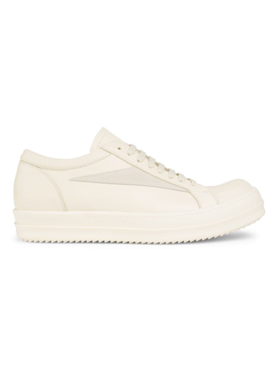 Rick Owens Lido Vintage Leather Trainers In White