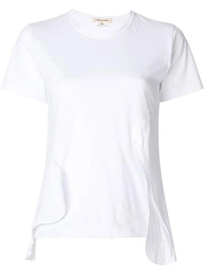 Comme Des Garçons White Cut-away T-shirt