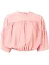 RED VALENTINO ROLL SLEEVE TOP,NR0AA0S523H12254008