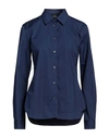 Aspesi Woman Shirt Navy Blue Size 6 Cotton