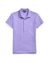 Polo Ralph Lauren Slim Fit Stretch Polo Shirt Woman Polo Shirt Light Purple Size L Cotton, Elastane