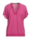 Drumohr Woman T-shirt Magenta Size S Cotton In Magenta