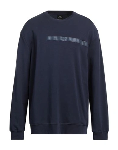 Armani Exchange Man Sweatshirt Blue Size L Cotton, Polyester, Elastane