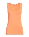 Patrizia Pepe Woman Tank Top Orange Size 0 Viscose, Elastane, Glass
