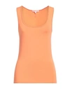 Patrizia Pepe Woman Tank Top Orange Size 0 Viscose, Elastane, Glass In Orange