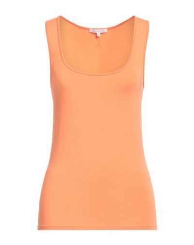 Patrizia Pepe Woman Tank Top Orange Size 0 Viscose, Elastane, Glass