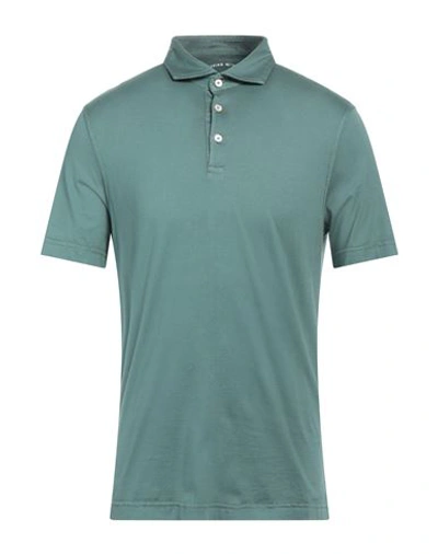 Fedeli Man Polo Shirt Green Size 50 Organic Cotton In Green