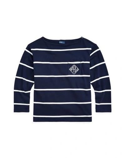 Polo Ralph Lauren Woman T-shirt Navy Blue Size L Cotton