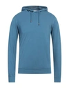 Filippo De Laurentiis Man Sweatshirt Slate Blue Size 46 Cotton