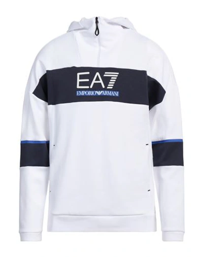 Ea7 Man Sweatshirt White Size M Cotton, Polyester