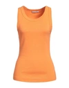Michael Stars Woman Tank Top Orange Size Onesize Cotton, Modal