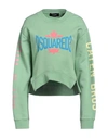 Dsquared2 Woman Sweatshirt Light Green Size S Cotton