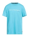 Peuterey Man T-shirt Azure Size Xxl Cotton In Blue