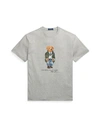 Polo Ralph Lauren Classic Fit Polo Bear Jersey T-shirt Man T-shirt Light Grey Size L Cotton In Andover Heather Heritage Bear