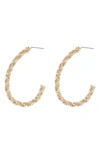 Nordstrom Rack Crystal Chain Twist Hoop Earrings In Clear- Gold