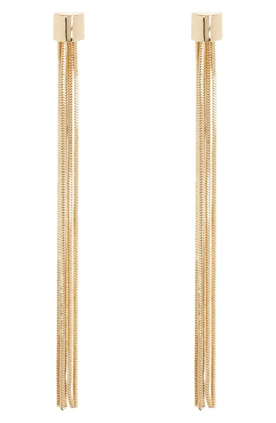 Nordstrom Rack Snake Chain Fringe Earrings In Gold