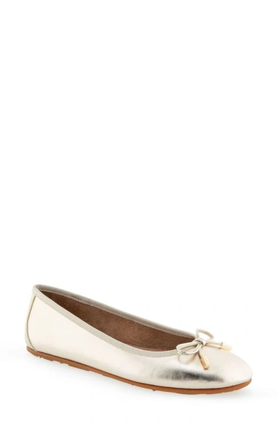 Aerosoles Women's Icon Pia Bow Ballet Flats In Soft Gold
