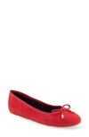 Aerosoles Women's Pia Casual Ballet Wedge Flats In Racing Red Suede