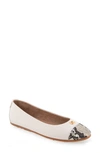 Aerosoles Piper Casual-ballet-wedge In Eggnog Leather