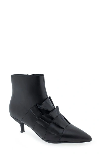 Aerosoles Loloa Pointy Boot In Black Leather