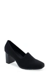 Aerosoles Midnight Block Heel Pump In Black Stretch