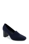 Aerosoles Women's Midnight Tailored-high Heel Pump In Navy Stretch