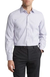 LORENZO UOMO TRIM FIT TEXTURED CHECK STRETCH DRESS SHIRT