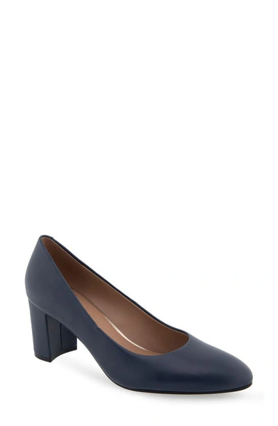 Aerosoles Iris Dress-pump-wedge In Navy Leather