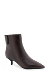 Aerosoles Women's Levanto Kitten Heel Ankle Boot In Mocha Printed Snake Leather
