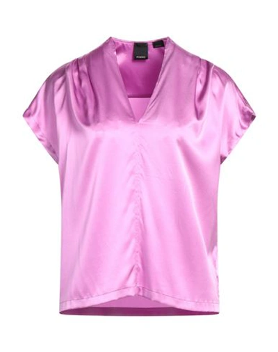 Pinko Woman Top Mauve Size 2 Silk, Elastane In Purple