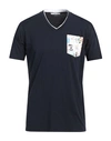 Grey Daniele Alessandrini Man T-shirt Midnight Blue Size L Cotton
