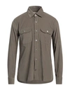 Brooksfield Man Shirt Military Green Size 15 ¾ Cotton