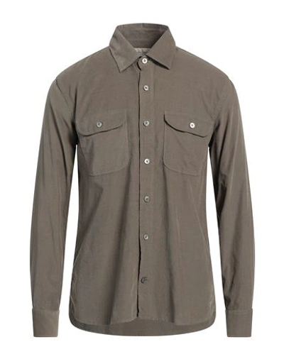 Brooksfield Man Shirt Military Green Size 15 ¾ Cotton