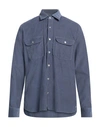 Brooksfield Man Shirt Slate Blue Size 16 ½ Cotton