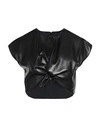 Msgm Woman Top Black Size 8 Polyester