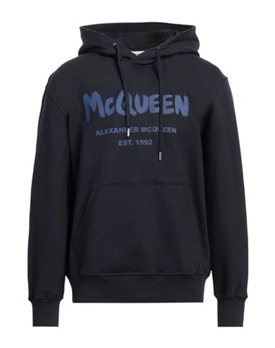 Alexander Mcqueen Man Sweatshirt Navy Blue Size M Cotton, Elastane