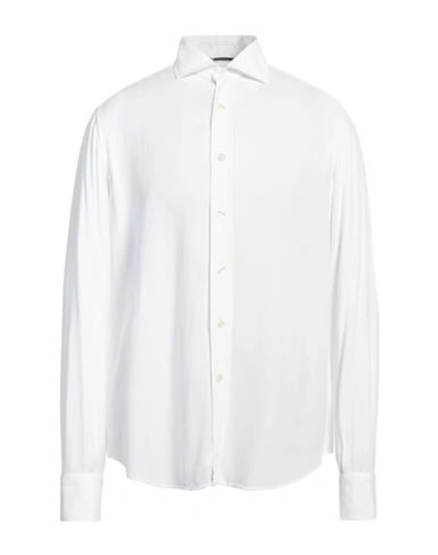 Tintoria Mattei 954 Man Shirt White Size 16 Viscose